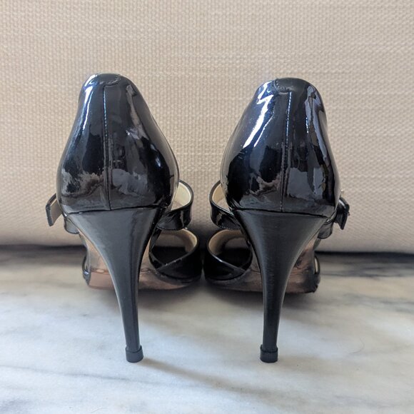 JIMMY CHOO Lumiere Black Patent D'Orsay Sandal IT38, US8 - Picture 3 of 5